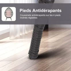 Outsunny Fauteuils De Jardin Fauteuil Cocon Sur Pied Marron Et Rose -Fauteuils de jardin Soldes Boutique fauteuil cocon sur pied marron et rose 5