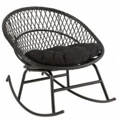 Meubles & Design Fauteuils De Jardin Fauteuil D'extérieur à Bascule En Métal Avec Coussin Noir 10 Meubles & Design Fauteuils De Jardin Fauteuil D'extérieur à Bascule En Métal Avec Coussin Noir -Fauteuils de jardin Soldes Boutique fauteuil d exterieur a bascule en metal avec coussin noir 2