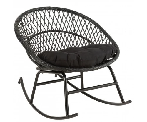 Meubles & Design Fauteuils De Jardin Fauteuil D'extérieur à Bascule En Métal Avec Coussin Noir 5 Meubles & Design Fauteuils De Jardin Fauteuil D'extérieur à Bascule En Métal Avec Coussin Noir – Image 3