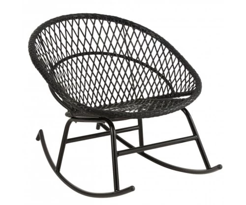 Meubles & Design Fauteuils De Jardin Fauteuil D'extérieur à Bascule En Métal Avec Coussin Noir 6 Meubles & Design Fauteuils De Jardin Fauteuil D'extérieur à Bascule En Métal Avec Coussin Noir – Image 4