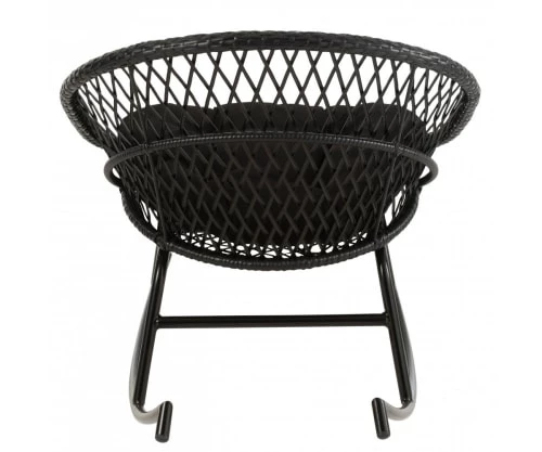 Meubles & Design Fauteuils De Jardin Fauteuil D'extérieur à Bascule En Métal Avec Coussin Noir 7 Meubles & Design Fauteuils De Jardin Fauteuil D'extérieur à Bascule En Métal Avec Coussin Noir – Image 5