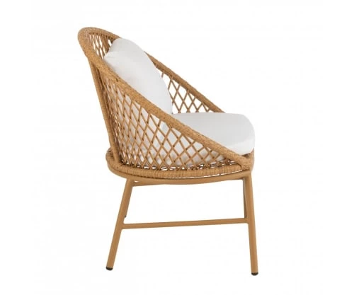 Meubles & Design Fauteuils De Jardin Fauteuil D'extérieur Effet Rotin Avec Coussin Blanc 4 Meubles & Design Fauteuils De Jardin Fauteuil D'extérieur Effet Rotin Avec Coussin Blanc – Image 2