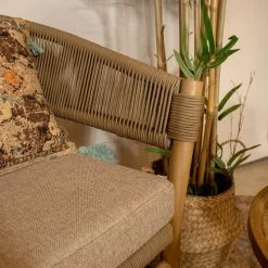 Now’s Home Fauteuils De Jardin Fauteuil D'extérieur En Acacia Et Corde Avec Coussin Beige -Fauteuils de jardin Soldes Boutique fauteuil d exterieur en acacia et corde avec coussin beige 5