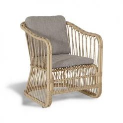 Now’s Home Fauteuils De Jardin Fauteuil D'extérieur En Rotin Synthétique Avec Coussins Taupes