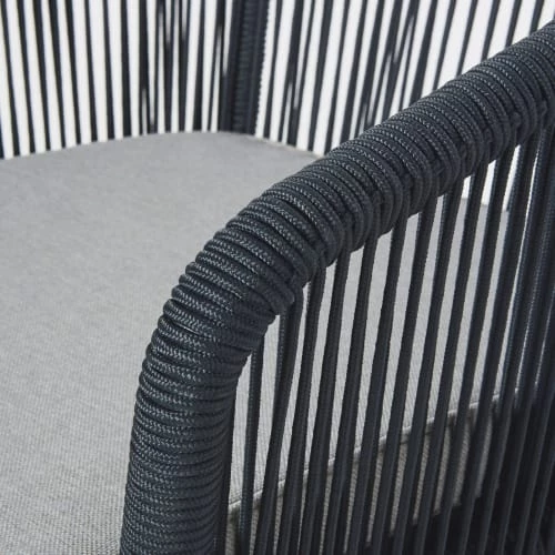 Maisons Du Monde Fauteuils De Jardin Fauteuil De Bar De Jardin Professionnel En Corde Tressée Anthracite Et Toile Gris Clair 7 Maisons Du Monde Fauteuils De Jardin Fauteuil De Bar De Jardin Professionnel En Corde Tressée Anthracite Et Toile Gris Clair – Image 5