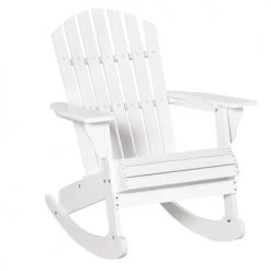 Outsunny Fauteuils De Jardin Fauteuil De Jardin à Bascule Bois Sapin Blanc