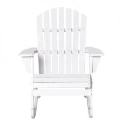 Outsunny Fauteuils De Jardin Fauteuil De Jardin à Bascule Bois Sapin Blanc -Fauteuils de jardin Soldes Boutique fauteuil de jardin a bascule bois sapin blanc 5