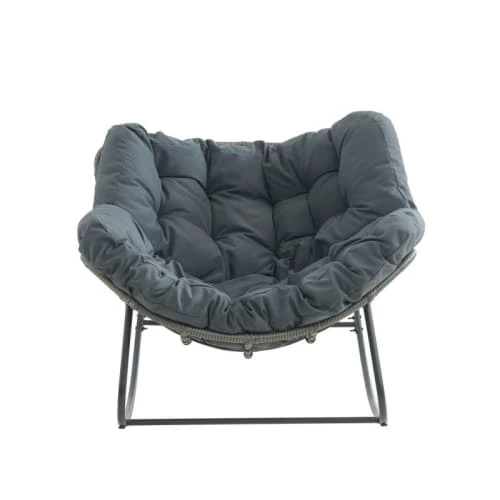 Beau Rivage Fauteuils De Jardin Fauteuil De Jardin à Bascule En Résine Tressée Coussin Gris 5 Beau Rivage Fauteuils De Jardin Fauteuil De Jardin à Bascule En Résine Tressée Coussin Gris – Image 3