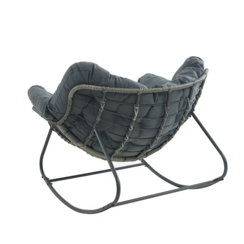 Beau Rivage Fauteuils De Jardin Fauteuil De Jardin à Bascule En Résine Tressée Coussin Gris 7 Beau Rivage Fauteuils De Jardin Fauteuil De Jardin à Bascule En Résine Tressée Coussin Gris – Image 5