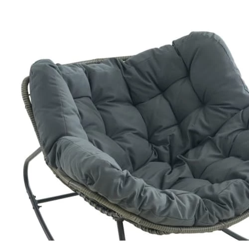 Beau Rivage Fauteuils De Jardin Fauteuil De Jardin à Bascule En Résine Tressée Coussin Gris 8 Beau Rivage Fauteuils De Jardin Fauteuil De Jardin à Bascule En Résine Tressée Coussin Gris – Image 6