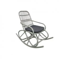 Meubletmoi Fauteuils De Jardin Fauteuil De Jardin à Bascule En Rotin Vert Avec Coussin