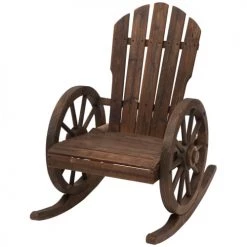 Outsunny Fauteuils De Jardin Fauteuil De Jardin à Bascule Rustique Chic Sapin Traité Carbonisation