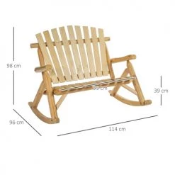 Outsunny Fauteuils De Jardin Fauteuil De Jardin Adirondack à Bascule 2 Places Bois -Fauteuils de jardin Soldes Boutique fauteuil de jardin adirondack a bascule 2 places bois 2