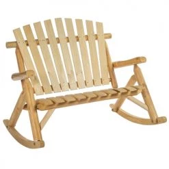 Outsunny Fauteuils De Jardin Fauteuil De Jardin Adirondack à Bascule 2 Places Bois