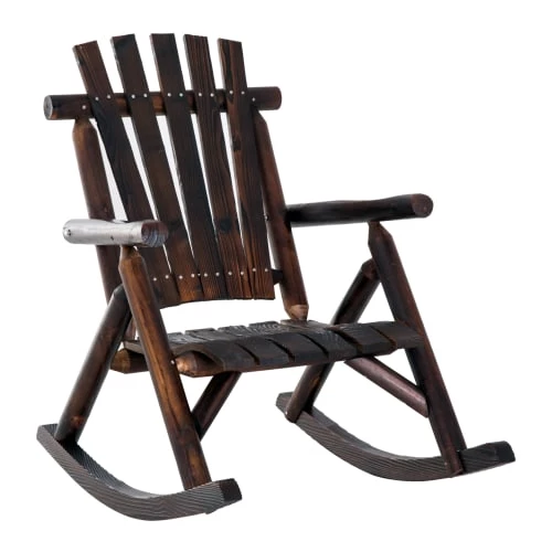 Outsunny Fauteuils De Jardin Fauteuil De Jardin Adirondack à Bascule Sapin Traité Carbonisation 3 Outsunny Fauteuils De Jardin Fauteuil De Jardin Adirondack à Bascule Sapin Traité Carbonisation