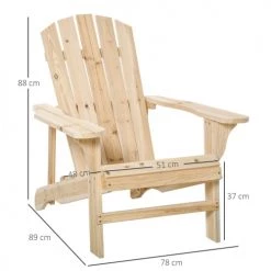 Outsunny Fauteuils De Jardin Fauteuil De Jardin Adirondack Bois Sapin Naturel -Fauteuils de jardin Soldes Boutique fauteuil de jardin adirondack bois sapin naturel 2