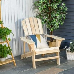 Outsunny Fauteuils De Jardin Fauteuil De Jardin Adirondack Bois Sapin Naturel -Fauteuils de jardin Soldes Boutique fauteuil de jardin adirondack bois sapin naturel 3