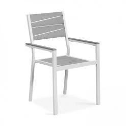 Oviala Fauteuils De Jardin Fauteuil De Jardin Aluminium Et Polywood Gris Clair