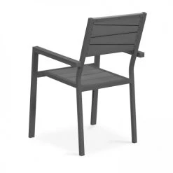 Oviala Fauteuils De Jardin Fauteuil De Jardin Aluminium Et Polywood Gris Foncé -Fauteuils de jardin Soldes Boutique fauteuil de jardin aluminium et polywood gris fonce 1