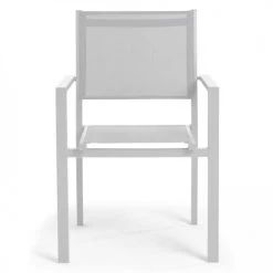 Oviala Fauteuils De Jardin Fauteuil De Jardin Aluminium Et Textilène Blanc -Fauteuils de jardin Soldes Boutique fauteuil de jardin aluminium et textilene blanc 3