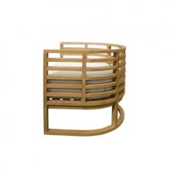 Meubletmoi Fauteuils De Jardin Fauteuil De Jardin Arrondi En Teck Avec Coussin épais Gris -Fauteuils de jardin Soldes Boutique fauteuil de jardin arrondi en teck avec coussin epais gris 2