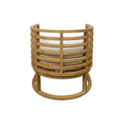 Meubletmoi Fauteuils De Jardin Fauteuil De Jardin Arrondi En Teck Avec Coussin épais Gris -Fauteuils de jardin Soldes Boutique fauteuil de jardin arrondi en teck avec coussin epais gris 3