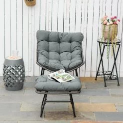 Outsunny Fauteuils De Jardin Fauteuil De Jardin Avec Repose-pieds Et Coussins Métal Résine Gris 11 Outsunny Fauteuils De Jardin Fauteuil De Jardin Avec Repose-pieds Et Coussins Métal Résine Gris -Fauteuils de jardin Soldes Boutique fauteuil de jardin avec repose pieds et coussins metal resine gris 3