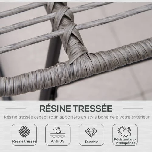 Outsunny Fauteuils De Jardin Fauteuil De Jardin Avec Repose-pieds Et Coussins Métal Résine Gris 7 Outsunny Fauteuils De Jardin Fauteuil De Jardin Avec Repose-pieds Et Coussins Métal Résine Gris – Image 5