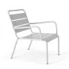 Oviala Fauteuils De Jardin Fauteuil De Jardin Bas Relax Acier Blanc -Fauteuils de jardin Soldes Boutique fauteuil de jardin bas relax acier blanc