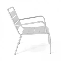 Oviala Fauteuils De Jardin Fauteuil De Jardin Bas Relax Acier Blanc -Fauteuils de jardin Soldes Boutique fauteuil de jardin bas relax acier blanc 2