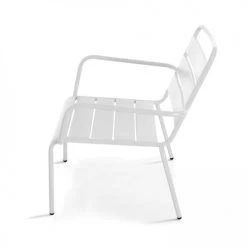 Oviala Fauteuils De Jardin Fauteuil De Jardin Bas Relax Acier Blanc -Fauteuils de jardin Soldes Boutique fauteuil de jardin bas relax acier blanc 5