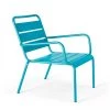 Oviala Fauteuils De Jardin Fauteuil De Jardin Bas Relax Acier Bleu -Fauteuils de jardin Soldes Boutique fauteuil de jardin bas relax acier bleu