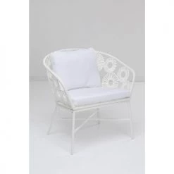 Kare Design Fauteuils De Jardin Fauteuil De Jardin Blanc Et Acier -Fauteuils de jardin Soldes Boutique fauteuil de jardin blanc et acier 4