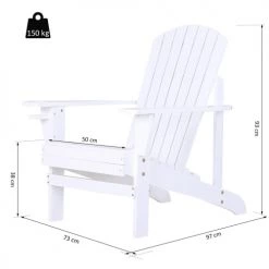 Outsunny Fauteuils De Jardin Fauteuil De Jardin Bois De Sapin Blanc -Fauteuils de jardin Soldes Boutique fauteuil de jardin bois de sapin blanc 2
