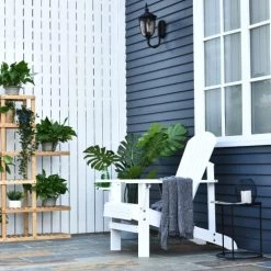 Outsunny Fauteuils De Jardin Fauteuil De Jardin Bois De Sapin Blanc -Fauteuils de jardin Soldes Boutique fauteuil de jardin bois de sapin blanc 5