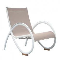 Meubletmoi Fauteuils De Jardin Fauteuil De Jardin Design En Aluminium Blanc Et Textilène Gris