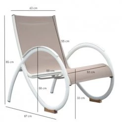 Meubletmoi Fauteuils De Jardin Fauteuil De Jardin Design En Aluminium Blanc Et Textilène Gris -Fauteuils de jardin Soldes Boutique fauteuil de jardin design en aluminium blanc et textilene gris 4