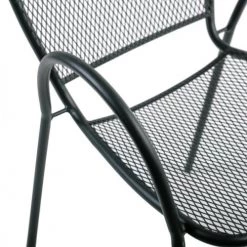 Essenciel Green Chaises De Jardin Fauteuil De Jardin Empilable En Acier Noir -Fauteuils de jardin Soldes Boutique fauteuil de jardin empilable en acier noir 4