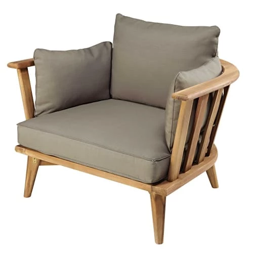 Maisons Du Monde Fauteuils De Jardin Fauteuil De Jardin En Acacia Massif Et Coussins Taupe 3 Maisons Du Monde Fauteuils De Jardin Fauteuil De Jardin En Acacia Massif Et Coussins Taupe