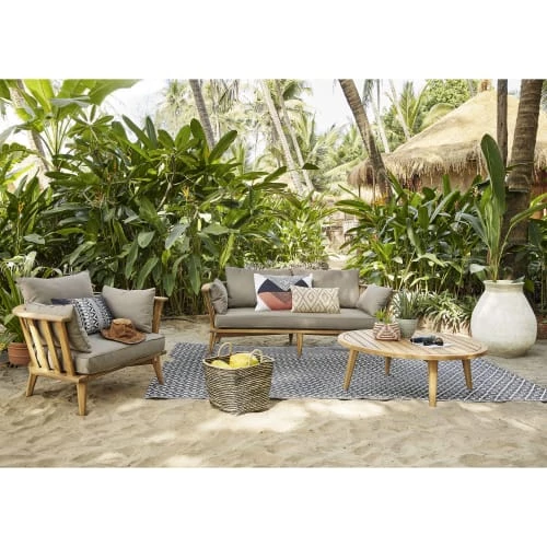 Maisons Du Monde Fauteuils De Jardin Fauteuil De Jardin En Acacia Massif Et Coussins Taupe 7 Maisons Du Monde Fauteuils De Jardin Fauteuil De Jardin En Acacia Massif Et Coussins Taupe – Image 5