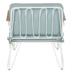 Maisons Du Monde Fauteuils De Jardin Fauteuil De Jardin En Acier Blanc Et Coussins Bleu Ciel -Fauteuils de jardin Soldes Boutique fauteuil de jardin en acier blanc et coussins bleu ciel 1000 8 3 219189 4