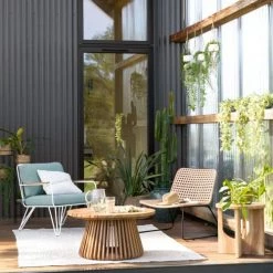 Maisons Du Monde Fauteuils De Jardin Fauteuil De Jardin En Acier Blanc Et Coussins Bleu Ciel -Fauteuils de jardin Soldes Boutique fauteuil de jardin en acier blanc et coussins bleu ciel 1000 8 3 219189 5