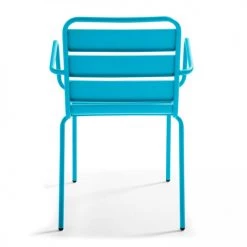 Oviala Chaises De Jardin Fauteuil De Jardin En Acier Bleu -Fauteuils de jardin Soldes Boutique fauteuil de jardin en acier bleu 11