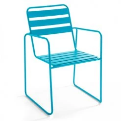 Oviala Fauteuils De Jardin Fauteuil De Jardin En Acier Bleu