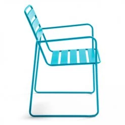 Oviala Fauteuils De Jardin Fauteuil De Jardin En Acier Bleu -Fauteuils de jardin Soldes Boutique fauteuil de jardin en acier bleu 5