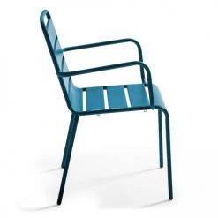 Oviala Chaises De Jardin Fauteuil De Jardin En Acier Bleu Pacific -Fauteuils de jardin Soldes Boutique fauteuil de jardin en acier bleu pacific 10