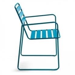 Oviala Fauteuils De Jardin Fauteuil De Jardin En Acier Bleu Pacific -Fauteuils de jardin Soldes Boutique fauteuil de jardin en acier bleu pacific 5