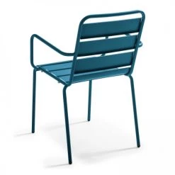 Oviala Chaises De Jardin Fauteuil De Jardin En Acier Bleu Pacific -Fauteuils de jardin Soldes Boutique fauteuil de jardin en acier bleu pacific 8