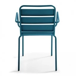 Oviala Chaises De Jardin Fauteuil De Jardin En Acier Bleu Pacific -Fauteuils de jardin Soldes Boutique fauteuil de jardin en acier bleu pacific 9