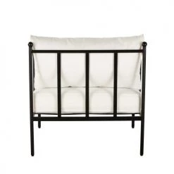 Maisons Du Monde Fauteuils De Jardin Fauteuil De Jardin En Acier Noir Et Coussins Blanc Cassé -Fauteuils de jardin Soldes Boutique fauteuil de jardin en acier noir et coussins blanc casse 1000 1 37 209424 3